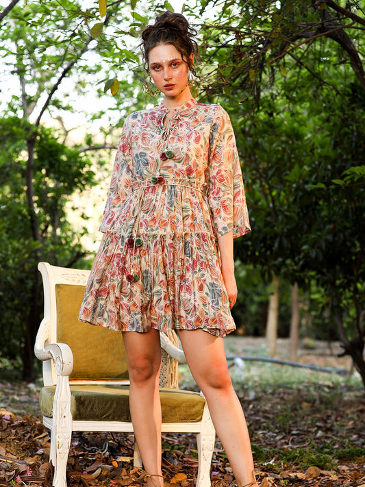 the flora print shorts dress