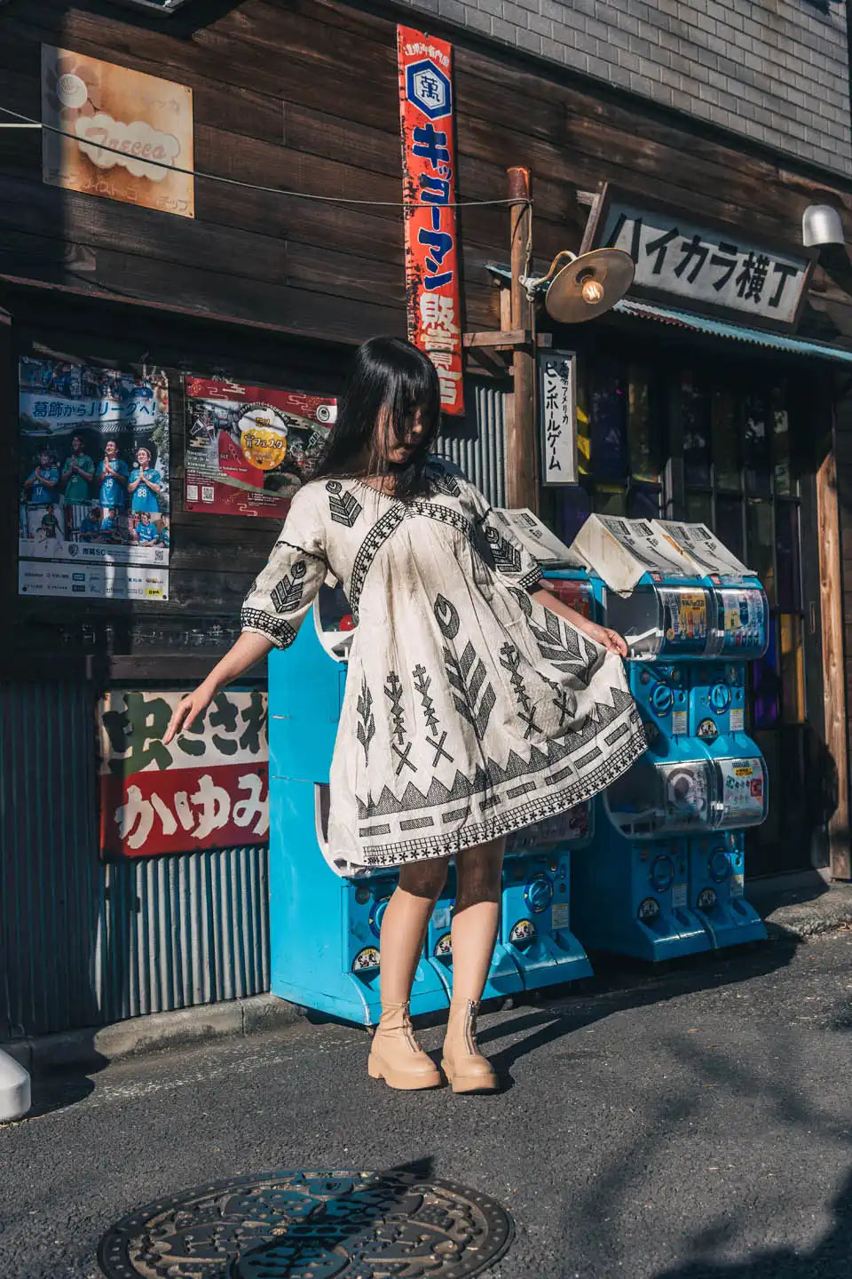 women's geometric print cotton short dress