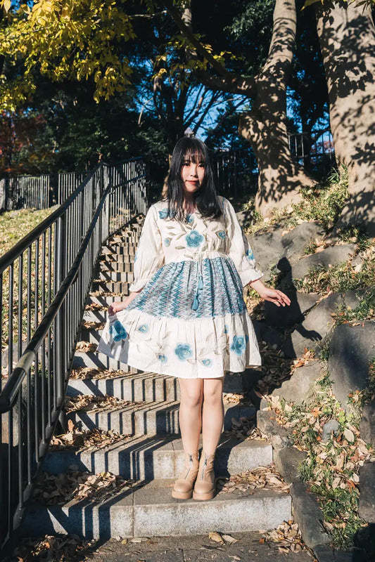 Boho-Chic Floral Embroidered Fit & Flare Short Dress