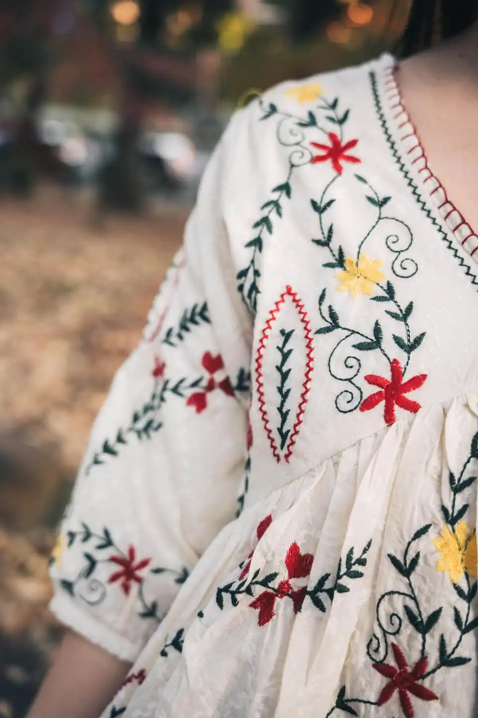 Boho Embroidered Short Dress