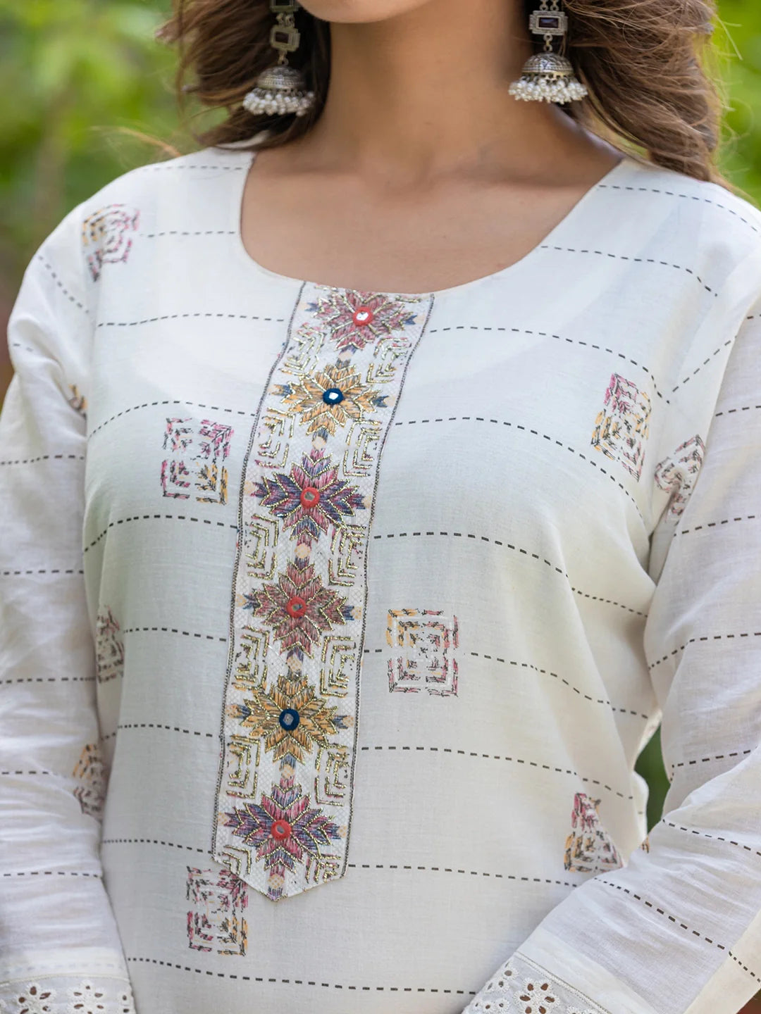 blush blossoms white and pink kurta set