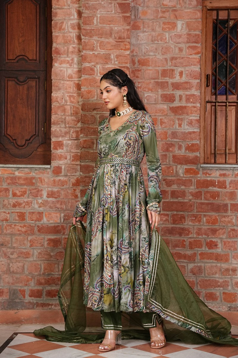 emerald elegance kurti set