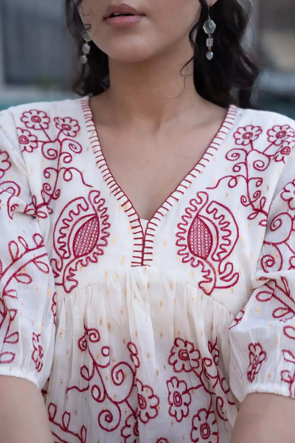 Floral Embroidered Short Dress