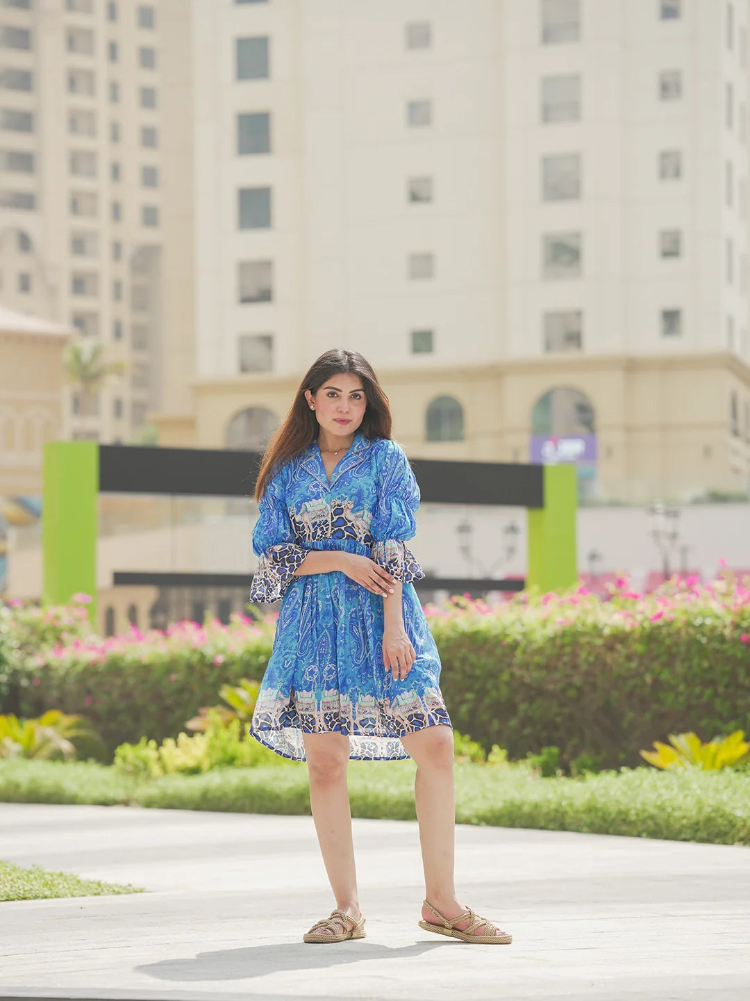 sapphire majesty royal blue cotton short dress