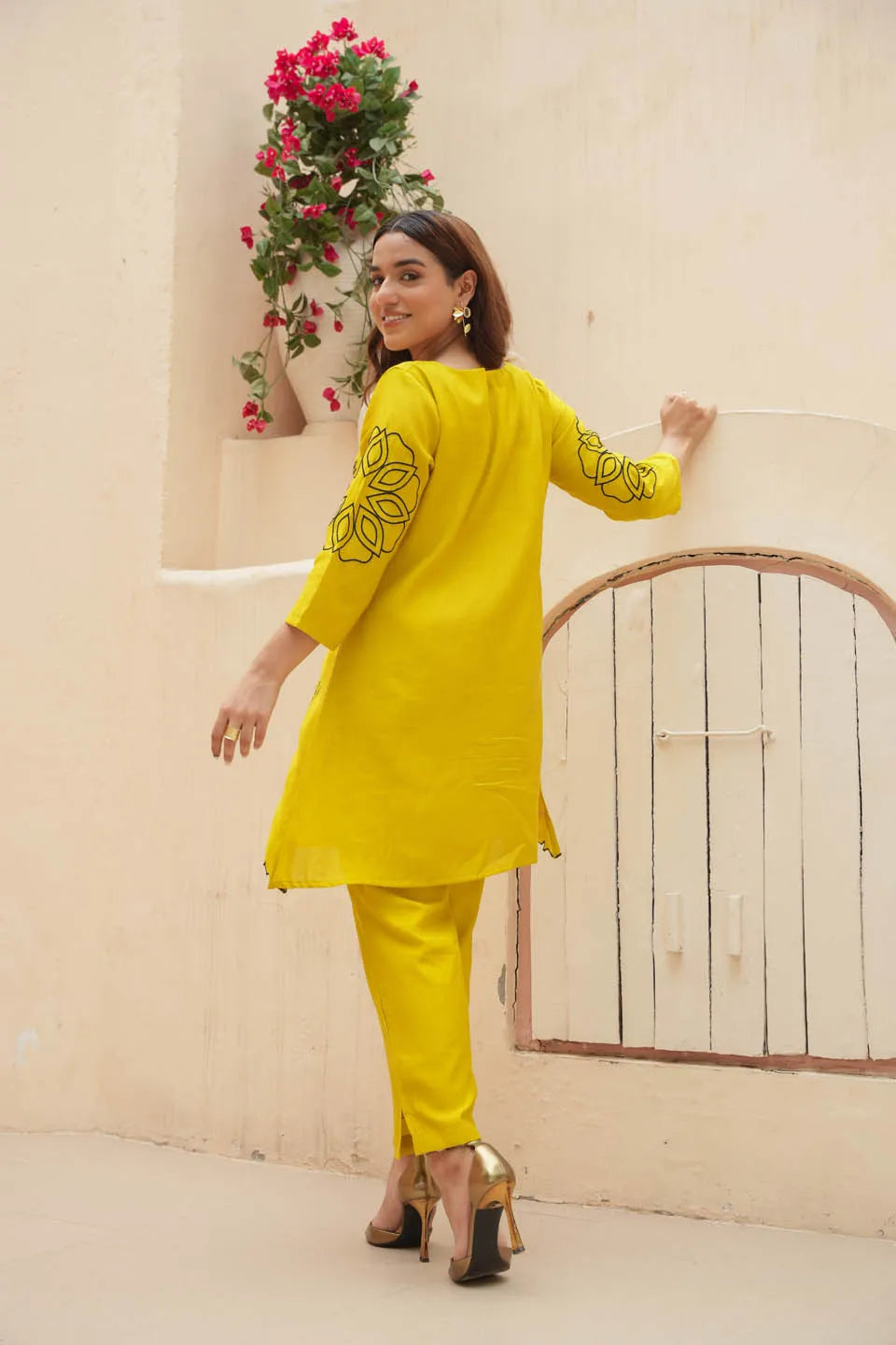 STYLISH EMBROIDERED COORDINATED KURTA SET - CASUAL WEAR