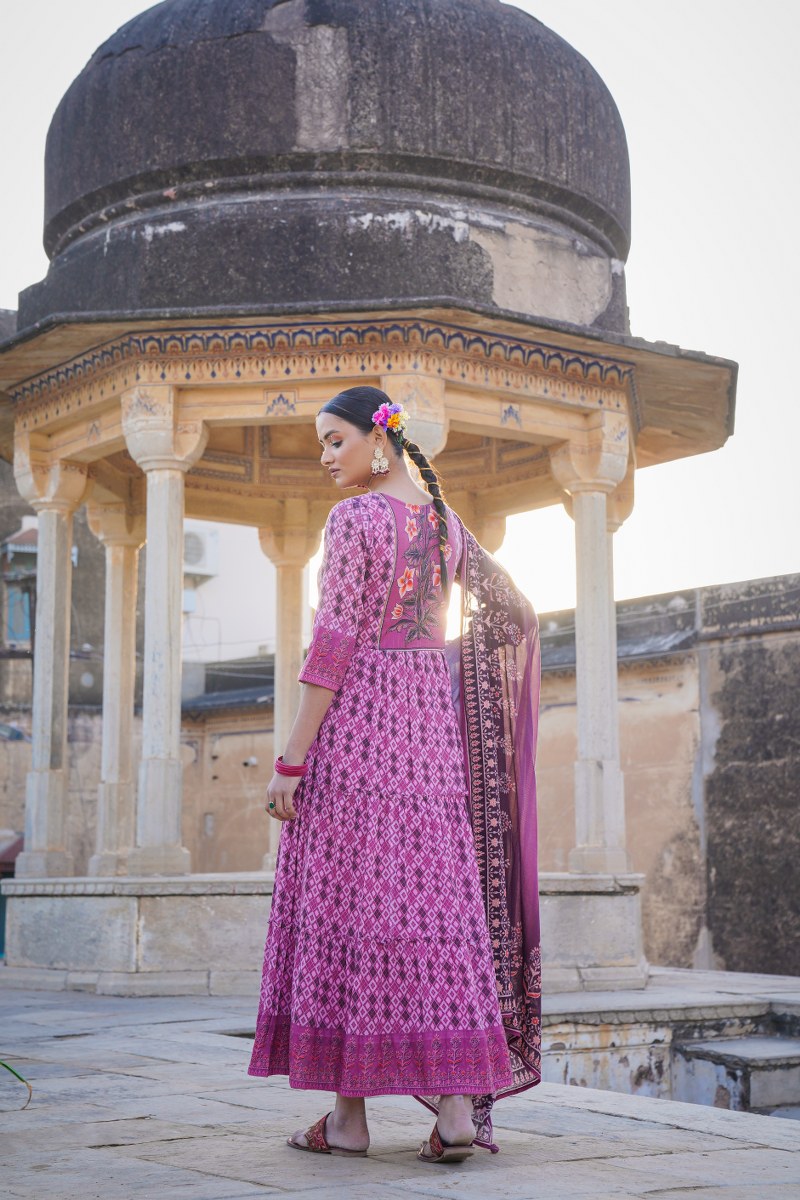 elegant and stylish purple long dress perfect for any occasion