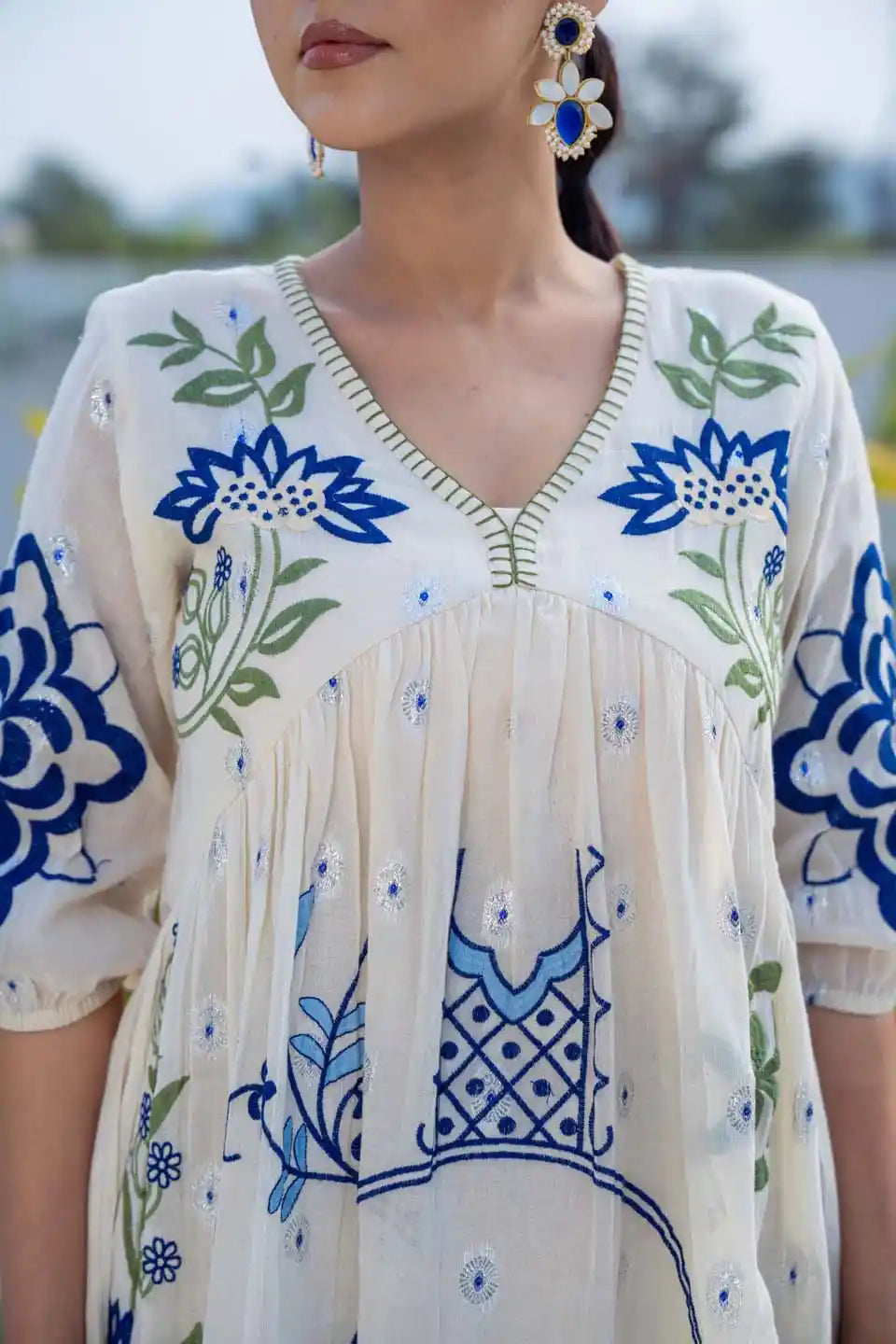 boho chic embroidered short dress